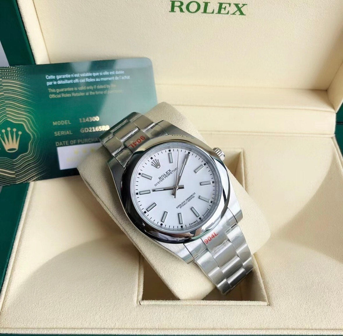 Rolex OP Silver and White Men 41mm