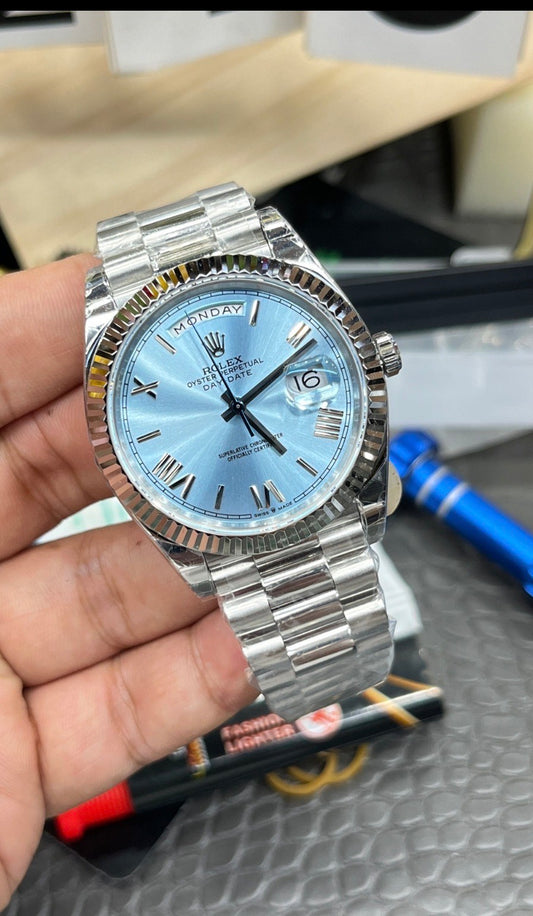 Rolex Day Date Blue and Silver Men 41mm